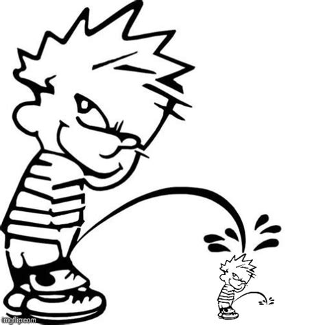 calvin sticker peeing|calvin peeing meme.